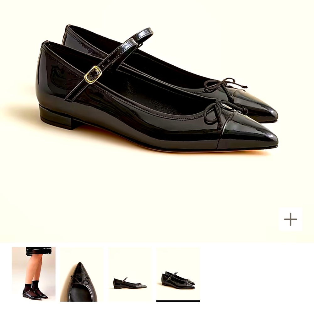J Crew Pointed Toe Black Patent Mary Jane
